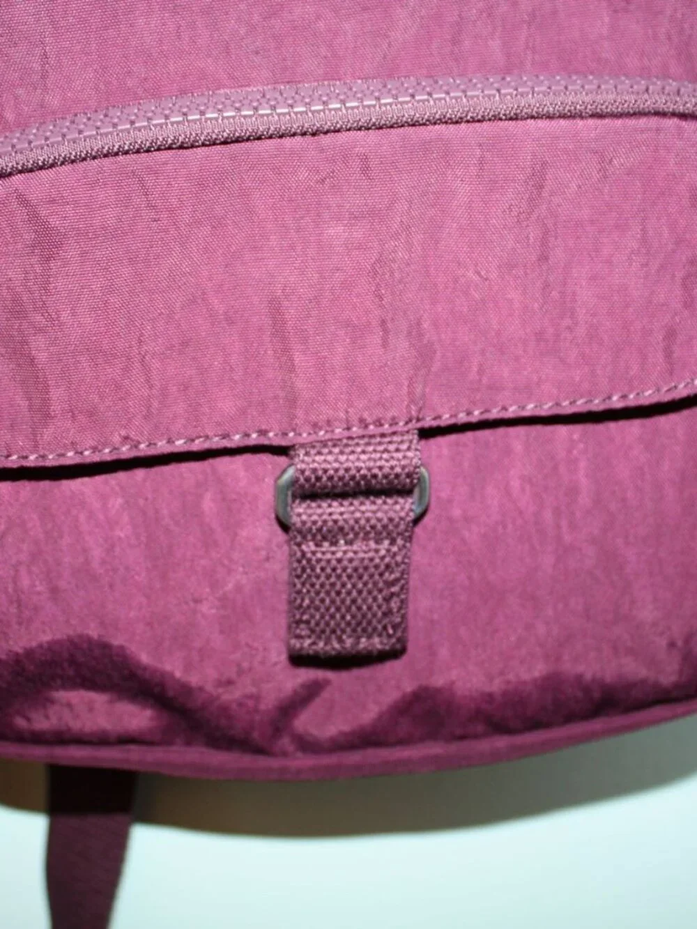 NWT Kipling Queenie Nylon Small Backpack Purse Dark Plum Tonal K19450 & Keychain